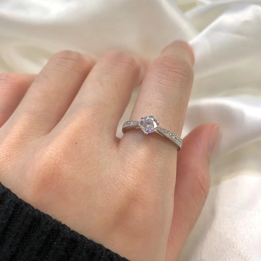 Glowshe Стерлингового Серебра 925 пробы 5А Циркон Свадебный Банкет Роскошные Изящные