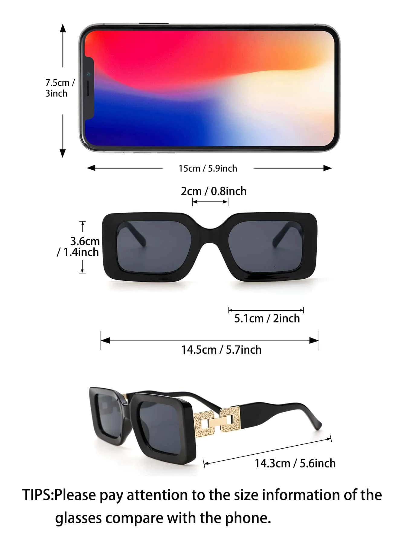 2 шт. солнцезащитные очки унисекс в квадратной оправе