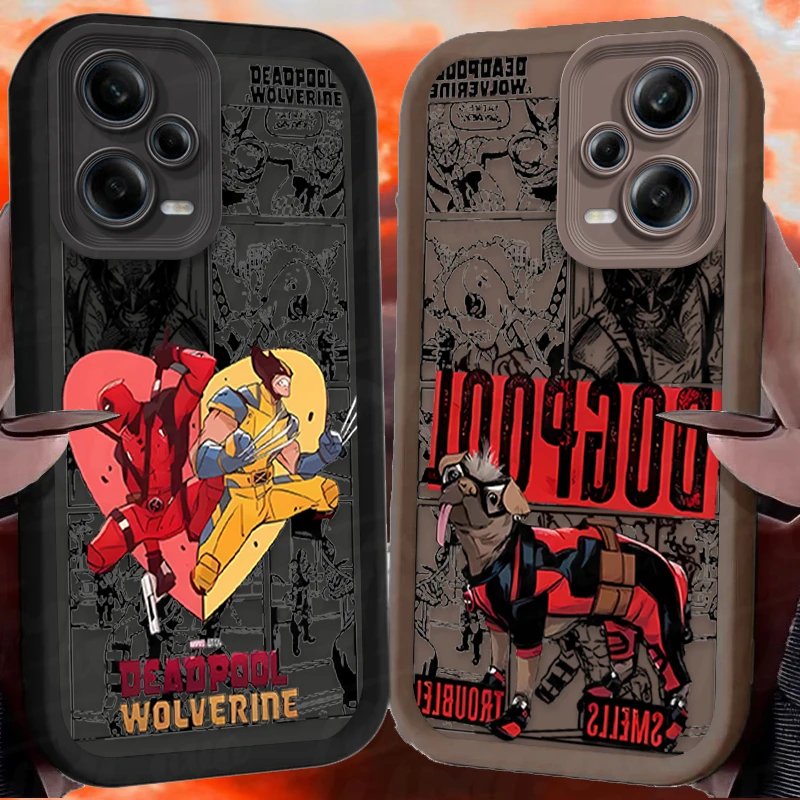 Мягкий чехол из ТПУ с изображением Росомаха и Дэдпула Marvel для Xiaomi Redmi Note 13 12 11 Pro Plus
