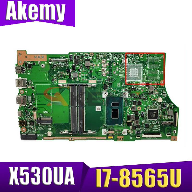 

X530UA notebook mainboard For ASUS VivoBook S15 S530U S530UA X530U X530UA X530UN laptop motherboard W/ I7-8565U CPU test 100% ok