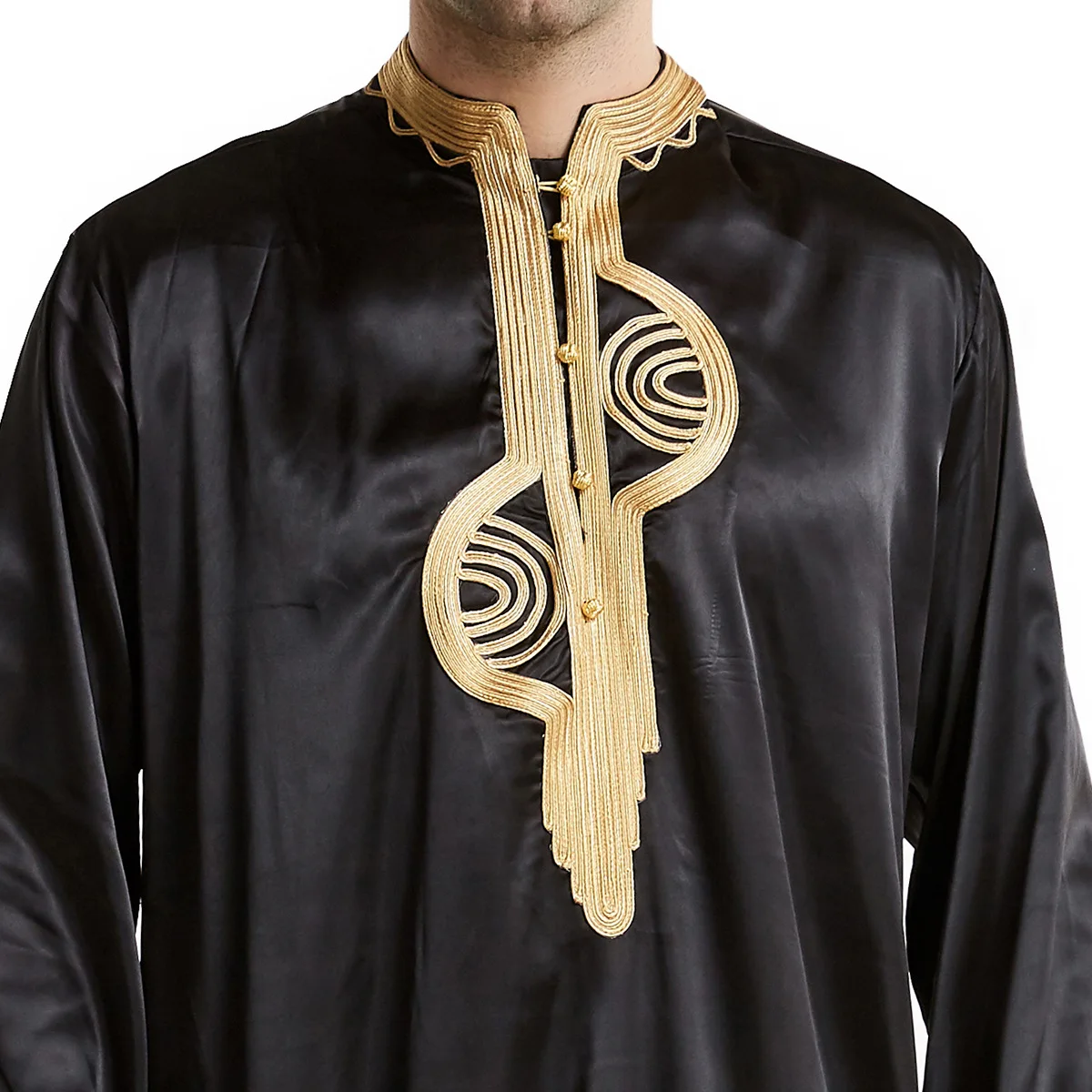 Muslim Men Jubba Thobe Islamic Clothing Stand Collar Kimono Long Robe Saudi Musulman Wear Abaya Caftan Jubah Dubai Arab Dressing