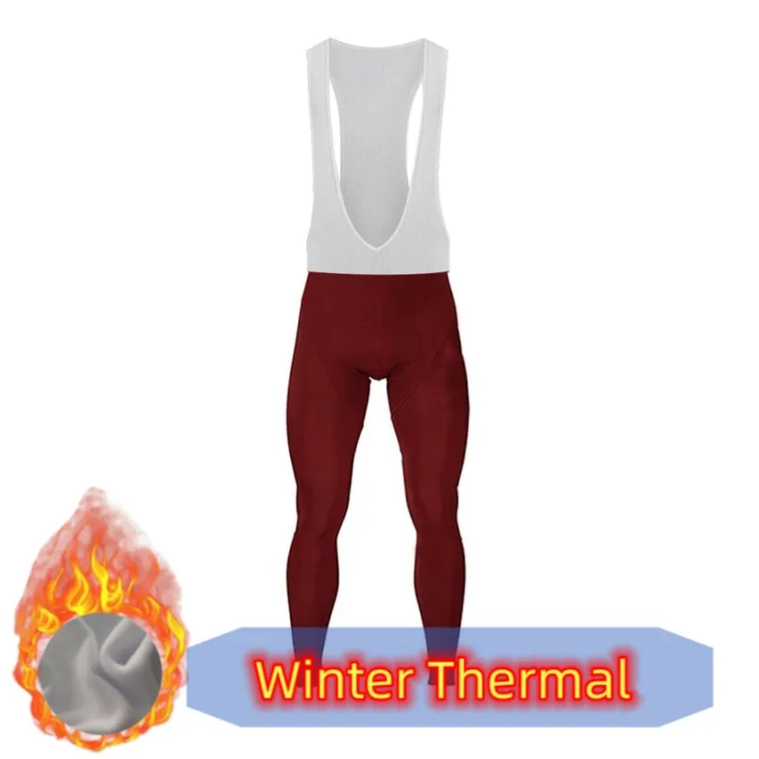 

2022 Winter Fleece Thermal Mens Cycling Tights Outdoor Bicycle Wear Bib Pants With 9D Gel Pad Windproof Shockproof Bike Trousers