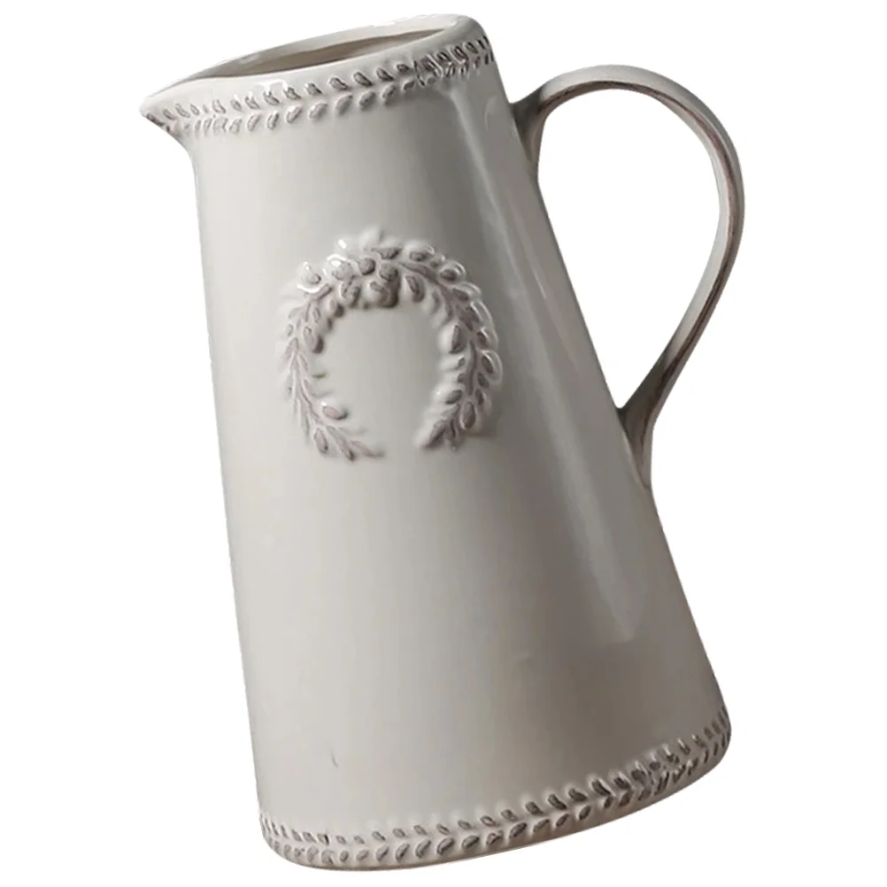 

Flower Vase Vases Ceramic Pot Rustic Jug Arrangement Floral Decorative French Bonsai Planter Flowerpot Tall Dried Cylinder