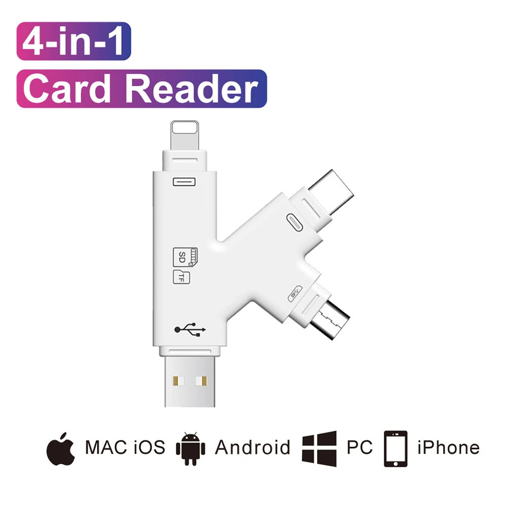 

OTG кардридер для SD/TF карт Lightning Micro Multi Memory Mini адаптер для IPhone 6/7/8 11 XR Plus IPod IPad OTG Cardreaders