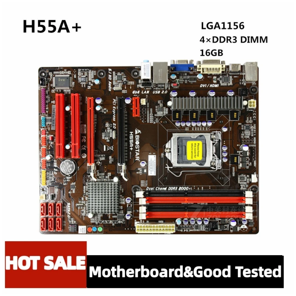 

Материнская плата для Biostar H55A + LGA1156 DDR3 ATX (заменяет P7H55 P7P55 P7H55-M P7P55D LX LE PRO PLUS Deluxe P7P55D-E-LX)