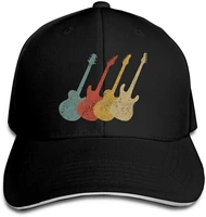 vintage guitar lover musician baseball caps sandwich caps