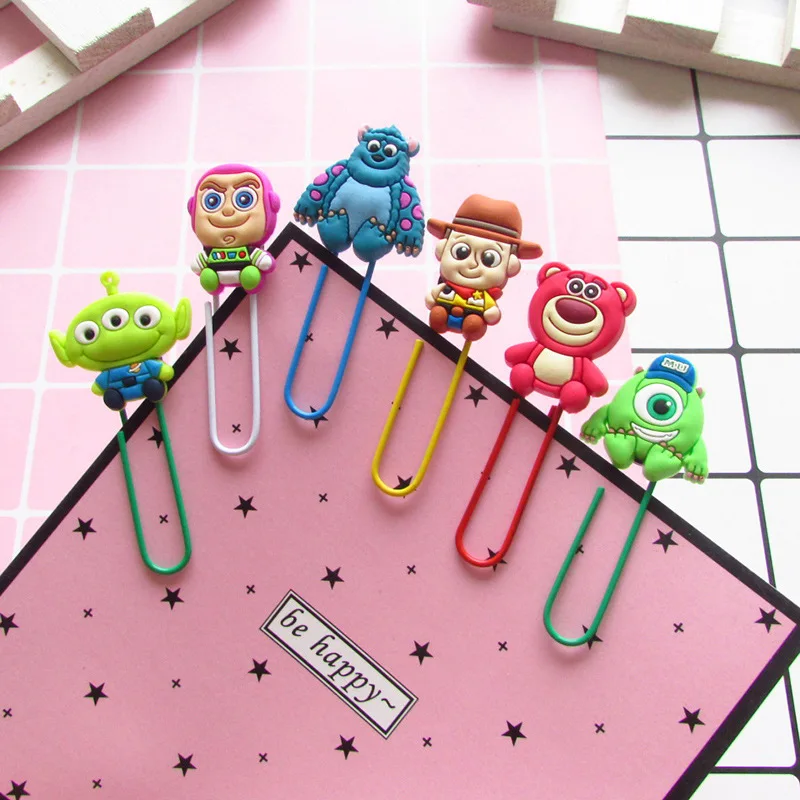

10 шт. новый продукт Disney История игрушек трехмерный мягкий клей зажим для бумаги Закладка зажим для бумаги милые офисные школьные принадлежн...