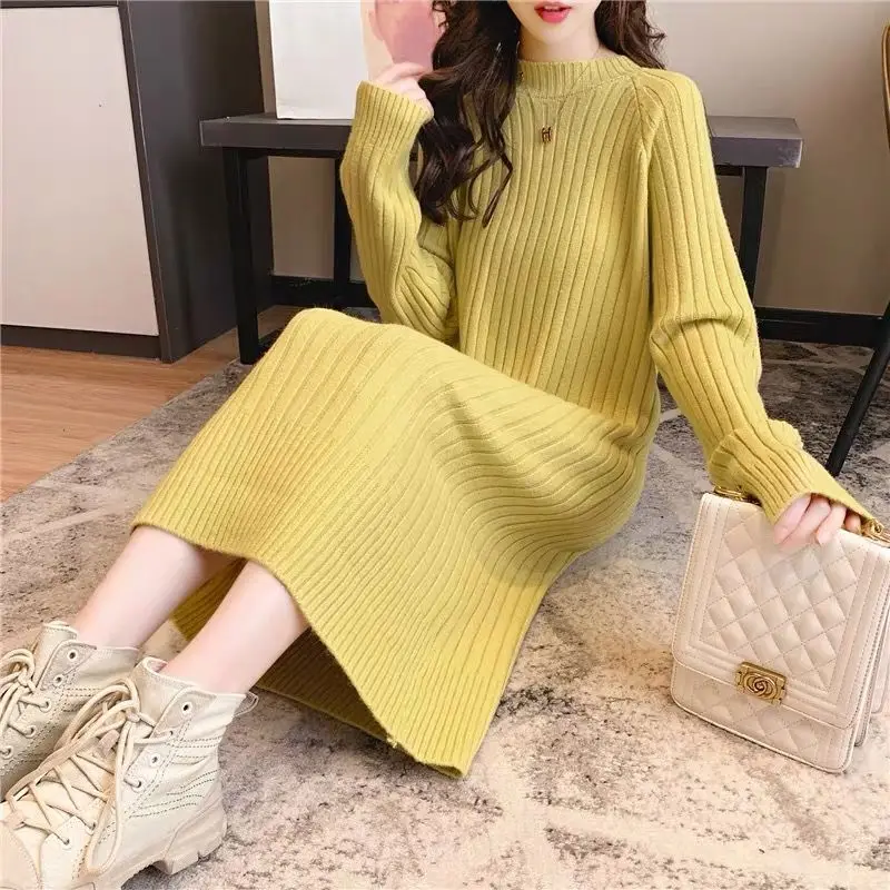 Осень-зима новая мода свитера с длинным рукавом и круглым вырезом женская одежда