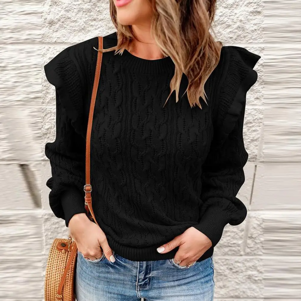 

Popular Winter Sweater Comfy Casual Sweater Crew Neck Autumn Winter Twist Loose Fit Knitting Blouse Cold Resistant