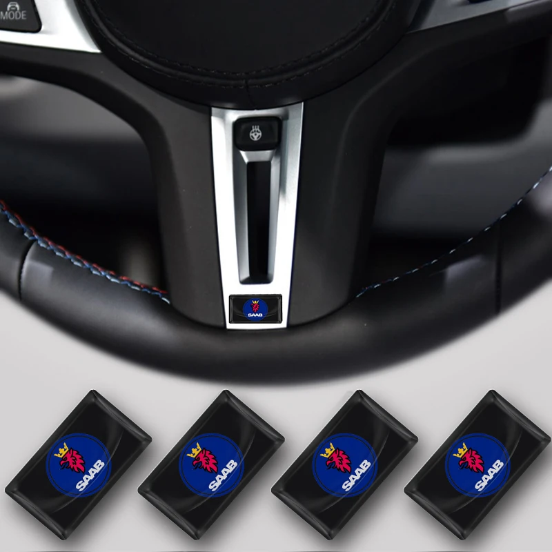 

10pcs Car 3D Interior Small Badge Steering Wheel Sticker For SAAB 93 Vector Aero Pantalla Radio Android 95 Gripen Car Styling