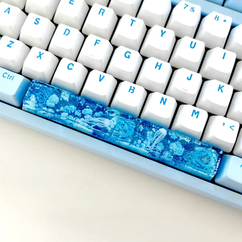 Голубая Медуза колпачок для клавиш морская тематика капельный гель из