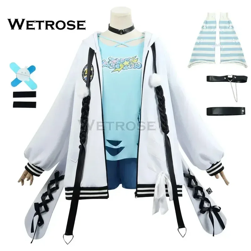 Фото didi 211【Wetrosse】 Mizumiya Su Косплей Пальто Одежда FLOW GLOW Holo Vtuber Hololive Dev Is Outfit Хэллоуин Полный комплект парика №4
