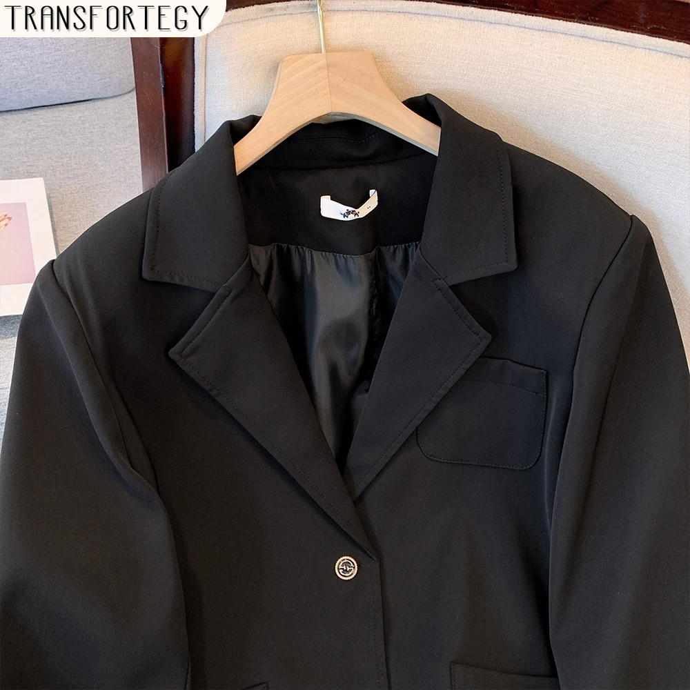 Женский повседневный пиджак больших размеров на осень/зиму свободный и удобный