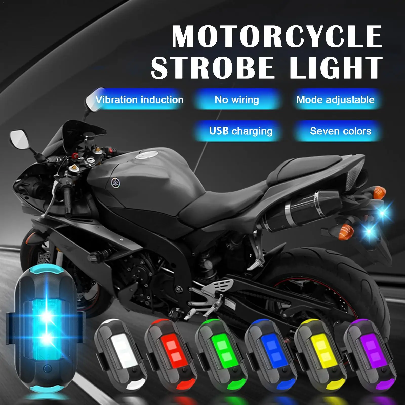 

Светодиодный мотоциклетный стробоскосветильник PV RC Drone, светодиодный флэш-сигнал, светильник с USB зарядным кабелем для самолета, вертолета, ...
