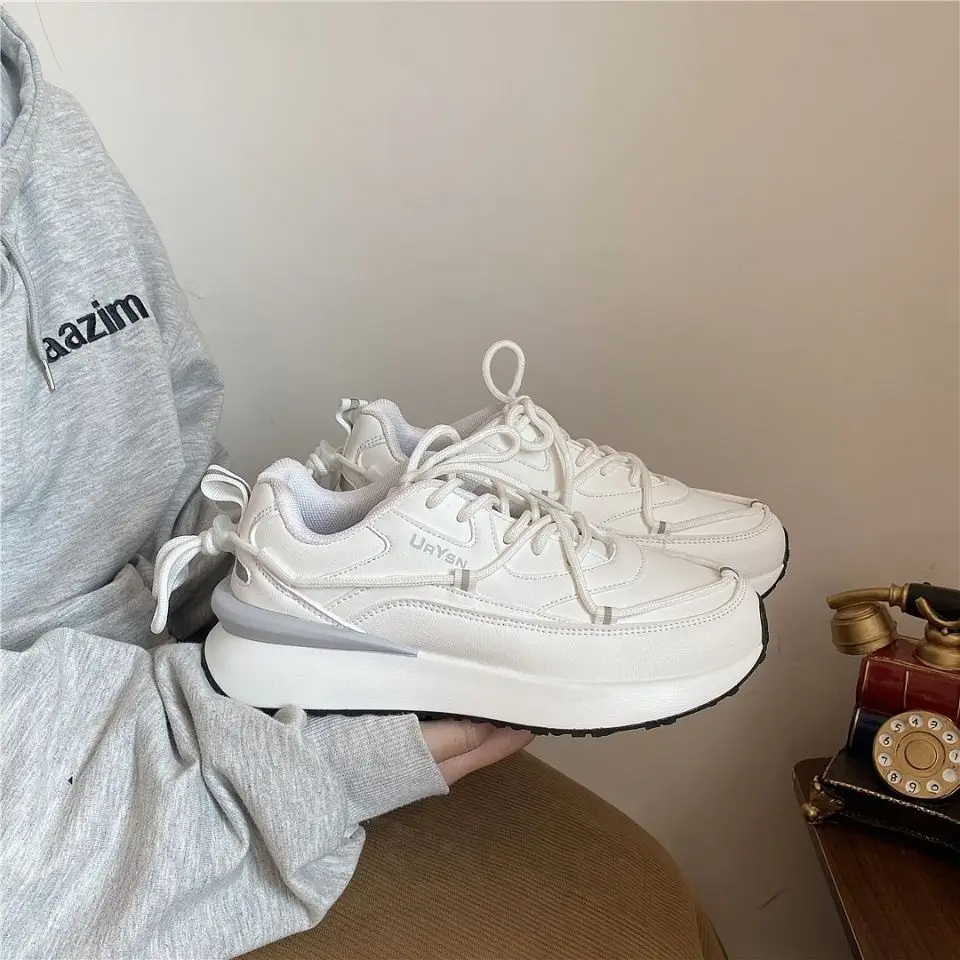 

Girls' Thick-soled Waffle Shoes, Women's Sports Shoes, Hong Kong Style All-match 2022 Spring and Autumn New Casual Forrest Shoes