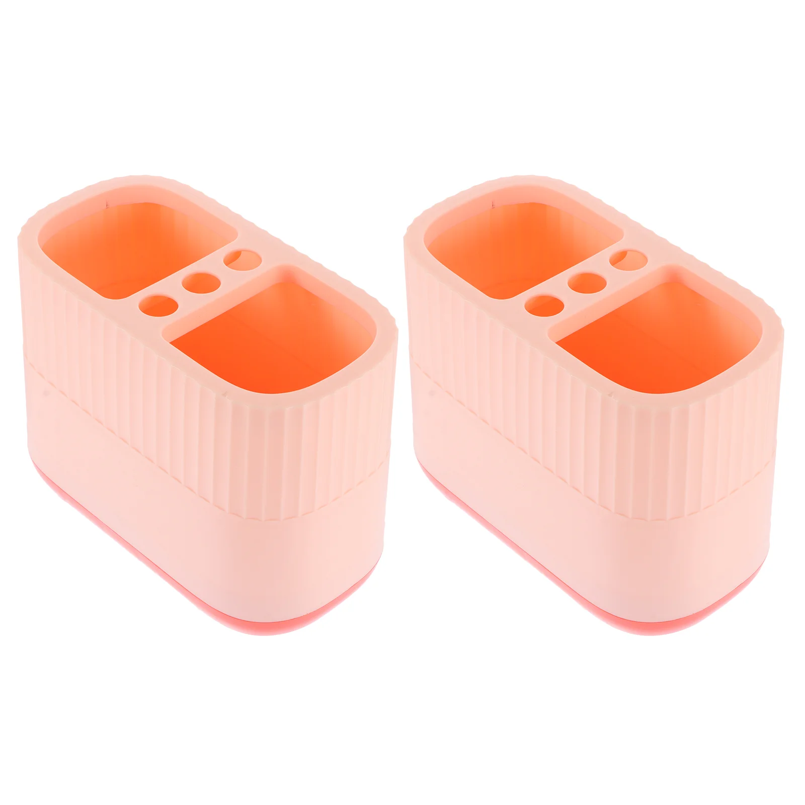 

2 Pcs Storage Box Holder Desk Makeup Brush Organizer Multifunction Container Cosmetics Bucket Plastic Student