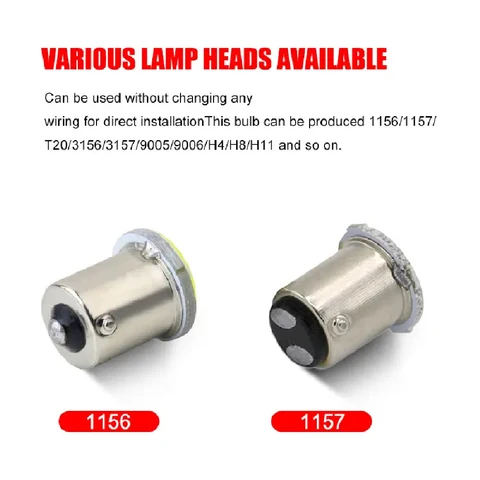 10 шт. P21W 1157 BAY15D 1156 BA15S светодиодные лампы указателей поворота COB 12 В 7000 К ярко-белые автомобильные парковочные задние стоп-сигналы