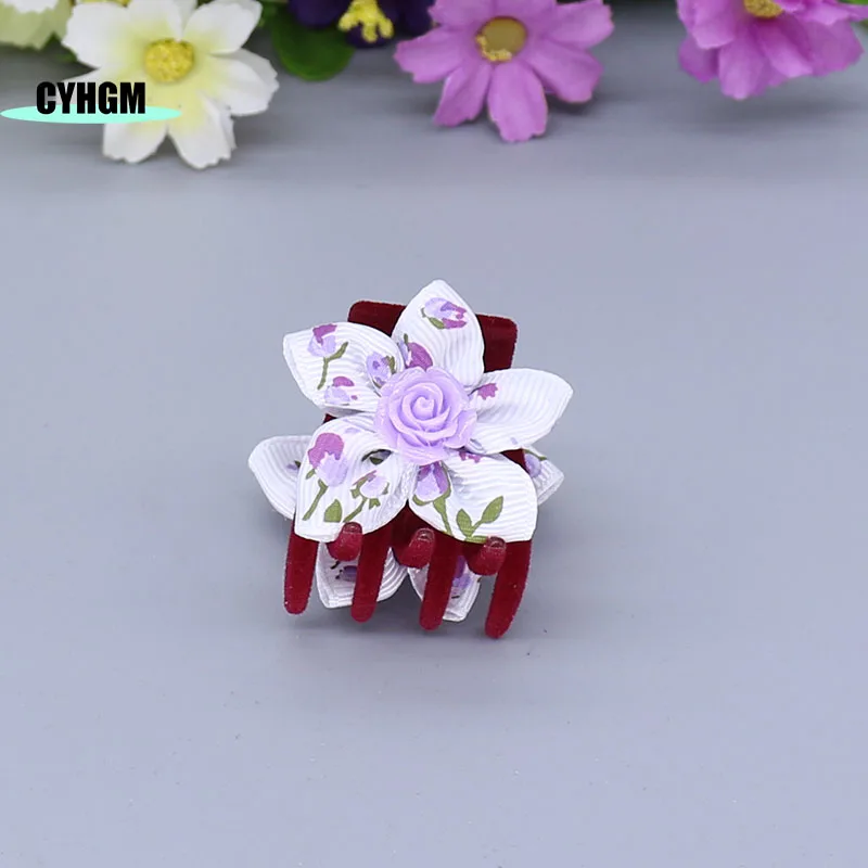 Оптовая продажа новые заколки для волос с лентой девочек шелковые милые женские