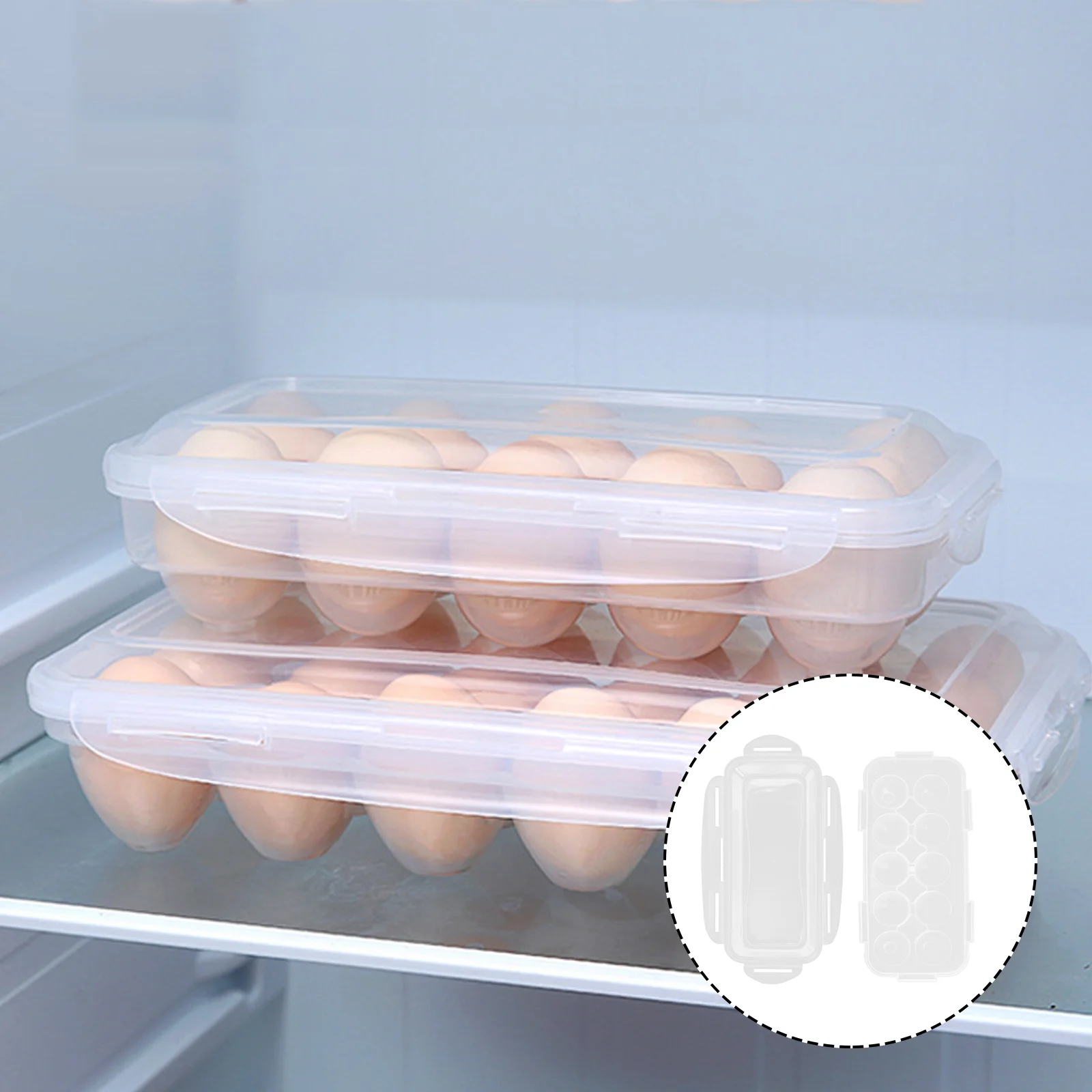 

Covered Egg Carrier Box Useful Egg Organizing Case Household Egg Storage Box