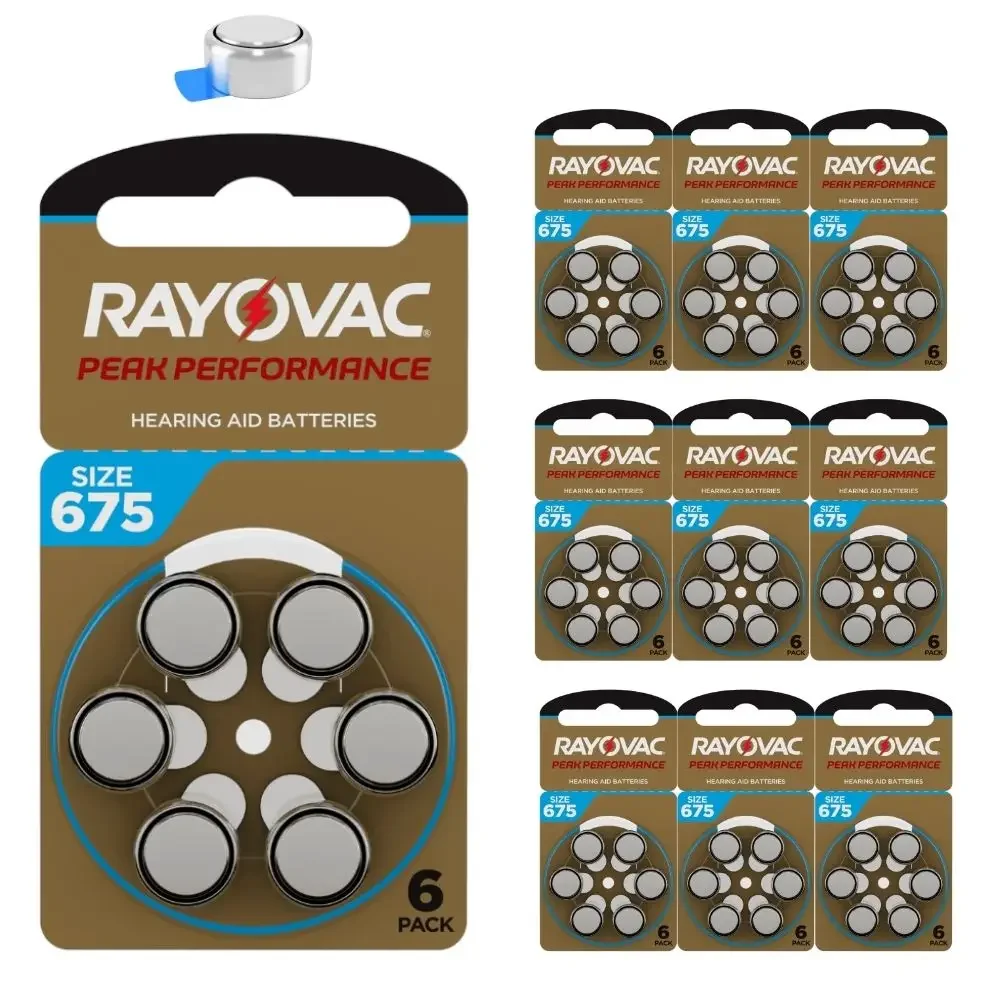 Аккумулятор для слухового аппарата Rayovac PERK 675/A675 1 45 в 675A A675 675 PR44 60 шт.
