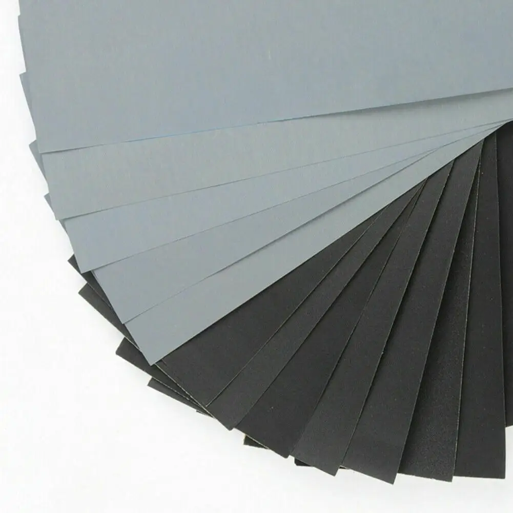 

For Grinding For Polishing Wood Sandpapers Wet Dry 23*9cm 42pcs Dark Gray Silicon Carbide 120-3000 Cleaning Tool