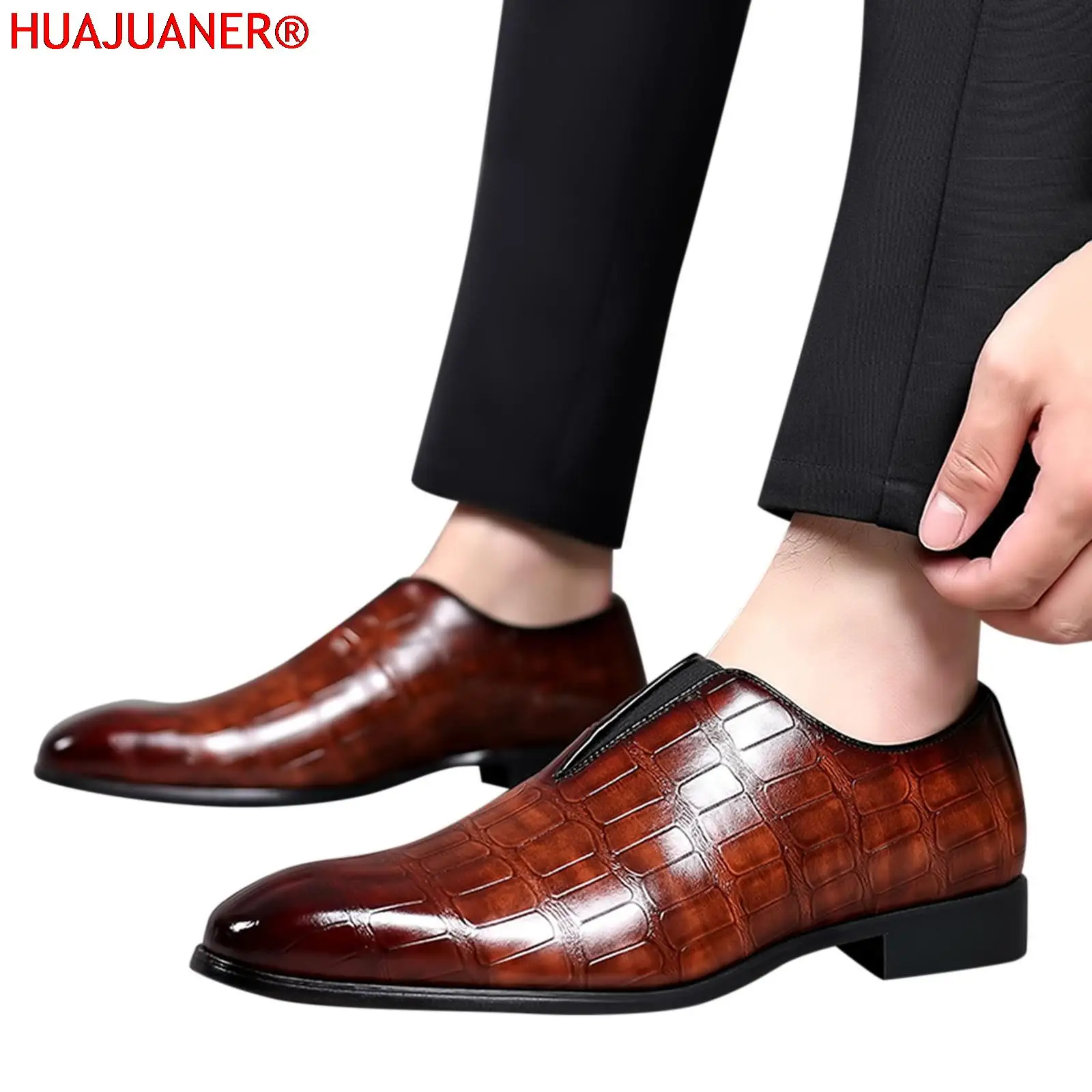 

Mens White Leather Shoes Slip on Classical Style Shoes For Men Slip On PU Leather Low Rubber Sole Men Casual Shoes Brown Leather