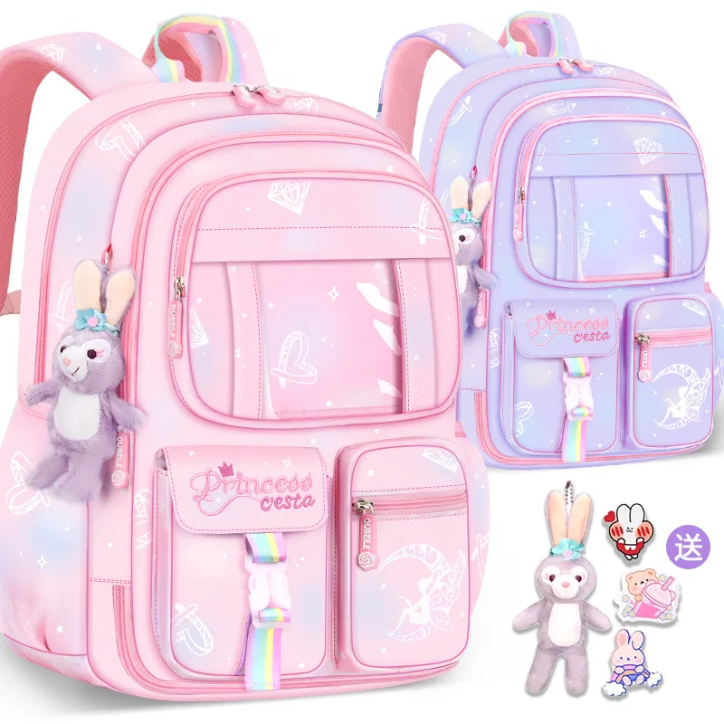 

New schoolbags for primary school students, girls' lightweight and large-capacity dream children's backpacks.