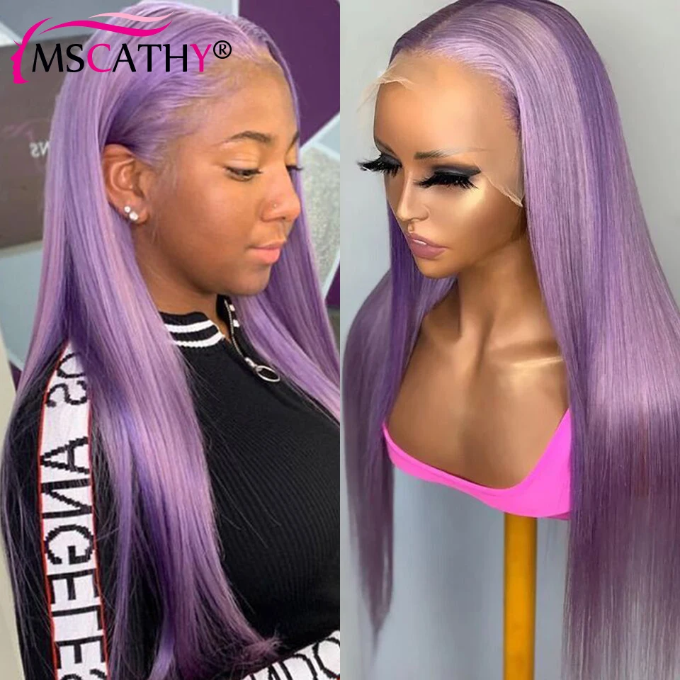 Straight Lace Front Wig 613 Purple Colored Lace Front Wig Human Hair Wigs HD Transparent Lace Frontal Wigs For Women Human Hair