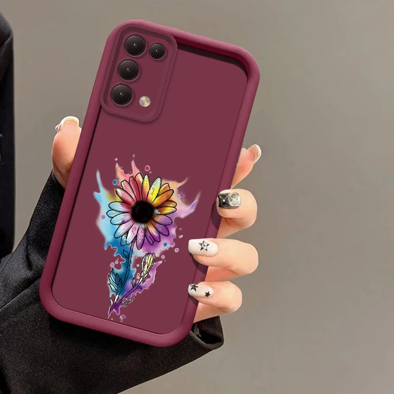 Чехол для телефона с цветочным узором для OPPO Reno 14 13 Pro 12F FS 11F 10 Pro Plus 6 8T 5K 5F, силиконовый, мягкий, из ТПУ, противоударный, защита от падений (art.: 3920db3e2cf6b) - 3920db3e2cf6b