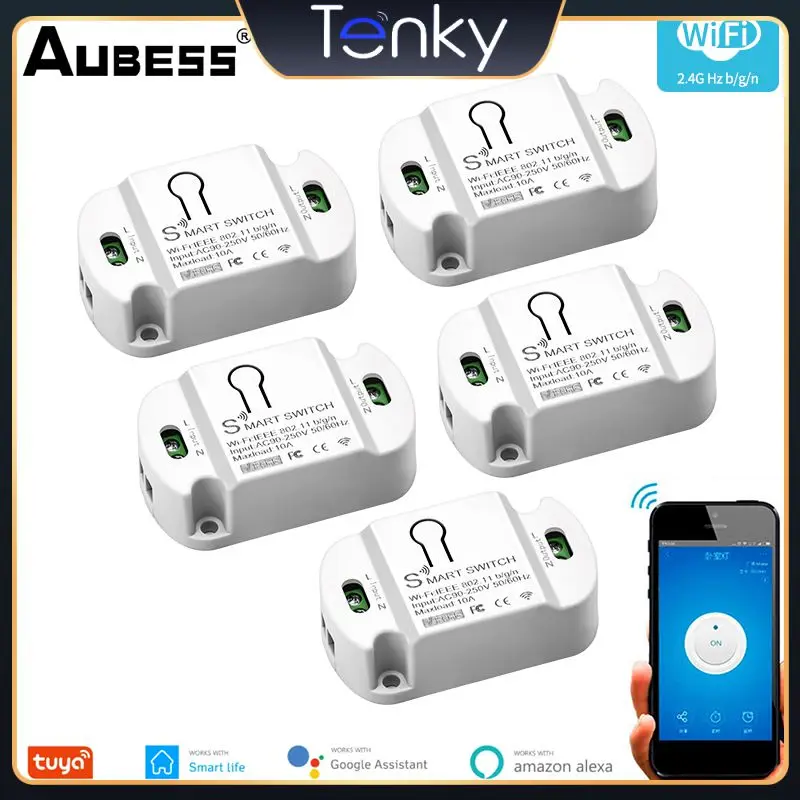 

Tuya Smart Switch Smart Life Breaker Module Mini Wireless Switches Timer Work With Alexa Google Home Wifi 10a Smart Home