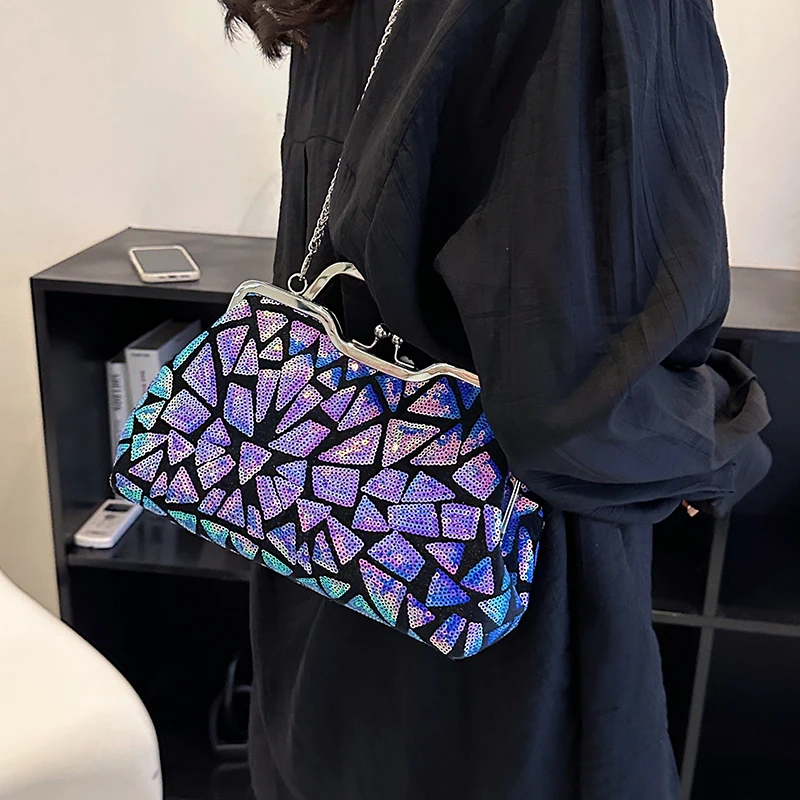 Sequined Party Crossbody Bags Fashion Glitter Women Handbags For Women 2023 Sequin Clutch Bags For Women Wedding Evening Bag