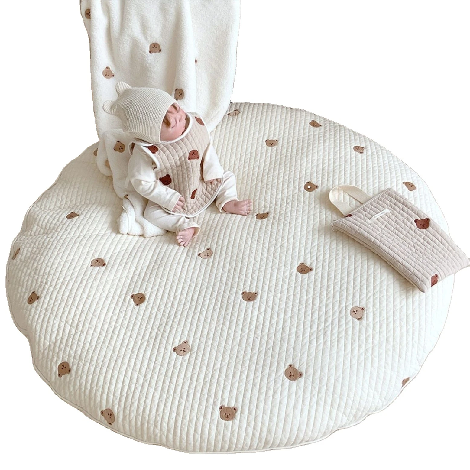 

85cm Round Quilting cotton baby play mat for child Crawling baby Carpet Mat sleeping mat for kids