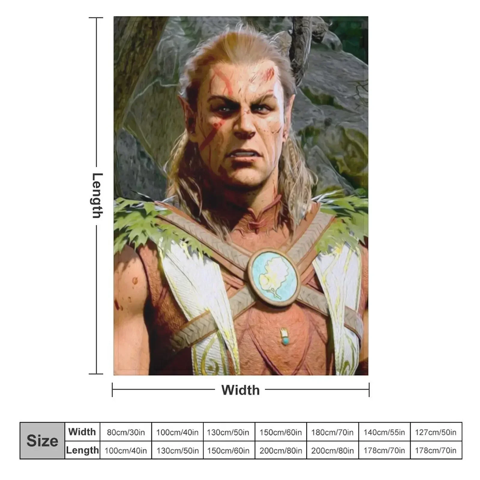 Одеяло Halsin the Elf Druid Adventurer виглядающее злитое для декоративного дивана летние