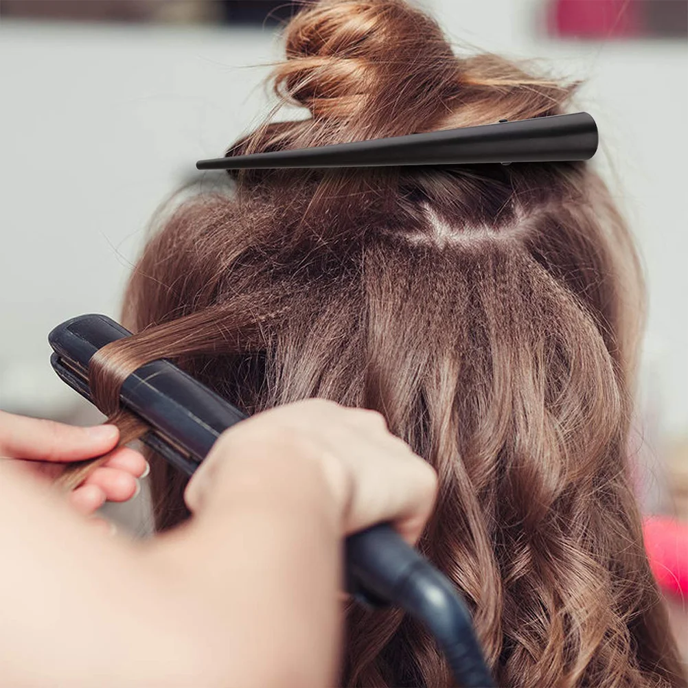 

Large Horn Clip Hair Locating Alligator Partition Clips Section Black Barrettes
