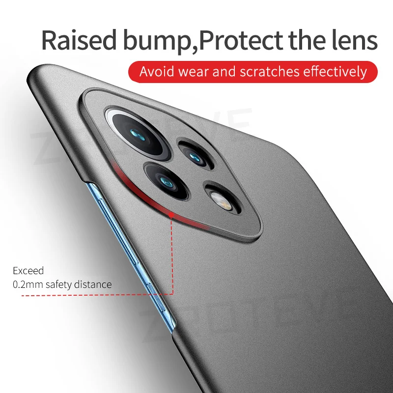 Mi11 Lite Case Zroteve Ultra Slim Hard PC Frosted Cover For Xiaomi Mi 11 12 12T 12X 10 11i 11T Xiomi Mi12 Mi10 Mi11T Pro Cases