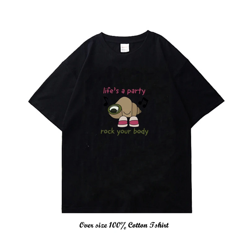 

A Shell With Shoes Marcel Tshirt Men 100% Cotton Fashion Printing Short Sleeve Summer Casual Oversized Clothing