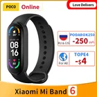 Умный Браслет Xiaomi Mi Band 6, 5 цветов, водонепроницаемый фитнес-браслет с измерением кислорода в крови, пульсометром, Bluetooth