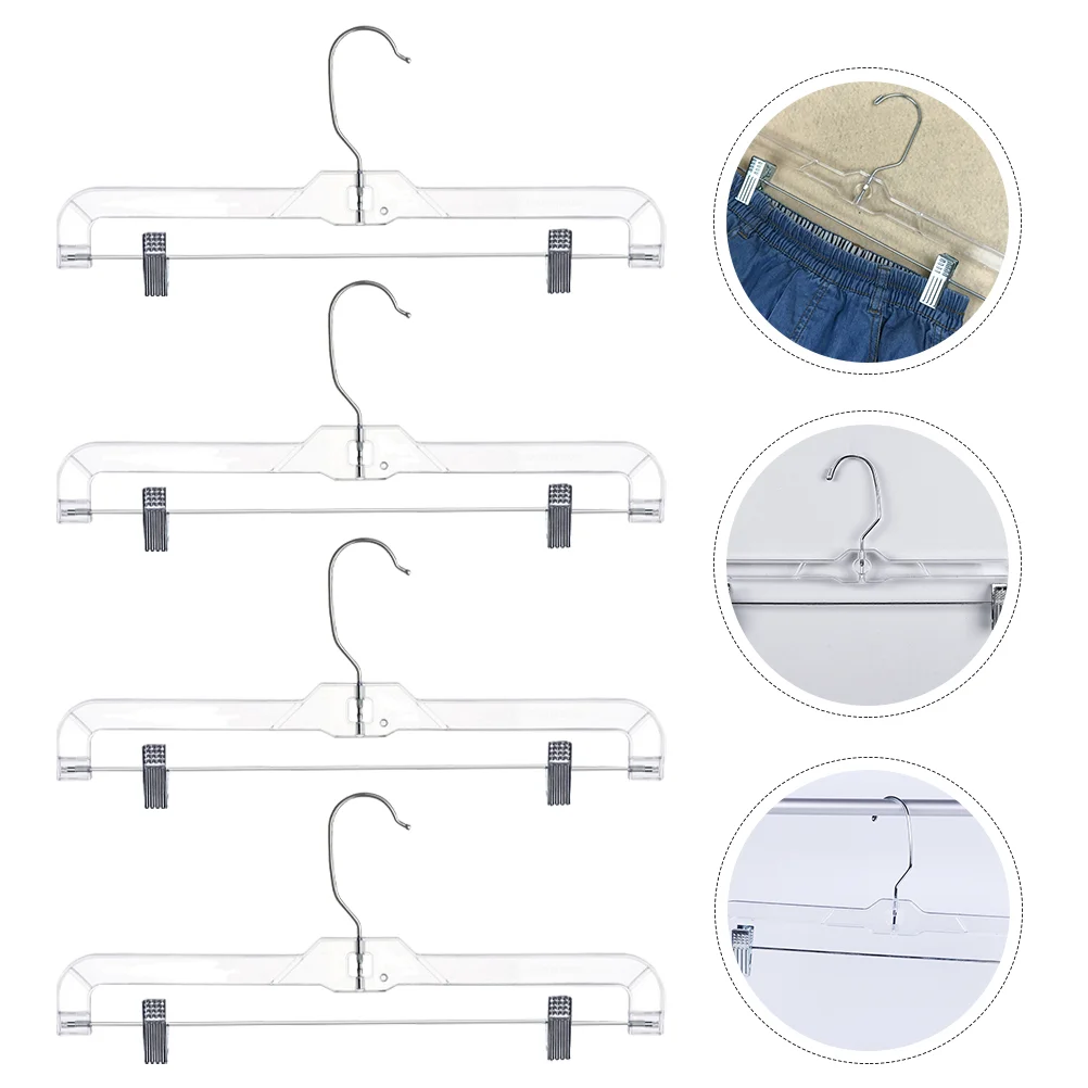 

4Pcs Pants Hangers Household Skirt Hangers Versatile Clip Hangers Gift