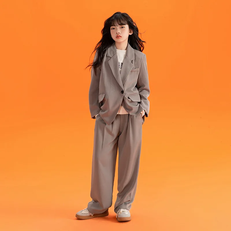 

Костюмы с блейзером для девочек-подростков, комплект одежды для вечерние, осень 2023, детская одежда, одежда для детей 10, 12, 13, 14 лет