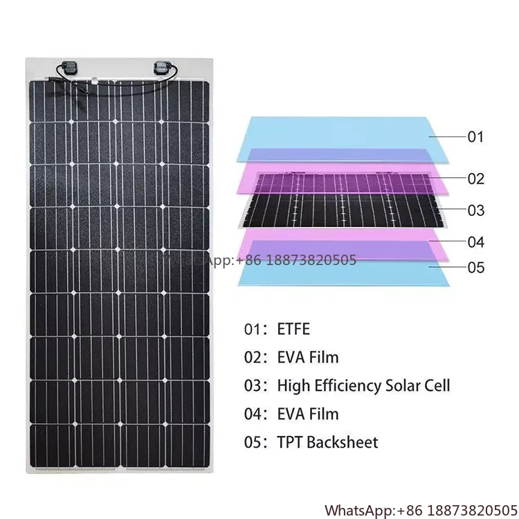 Прямая продажа с завода Гибкая солнечная панель Pv 12 В 200 Вт Моно s для лодки