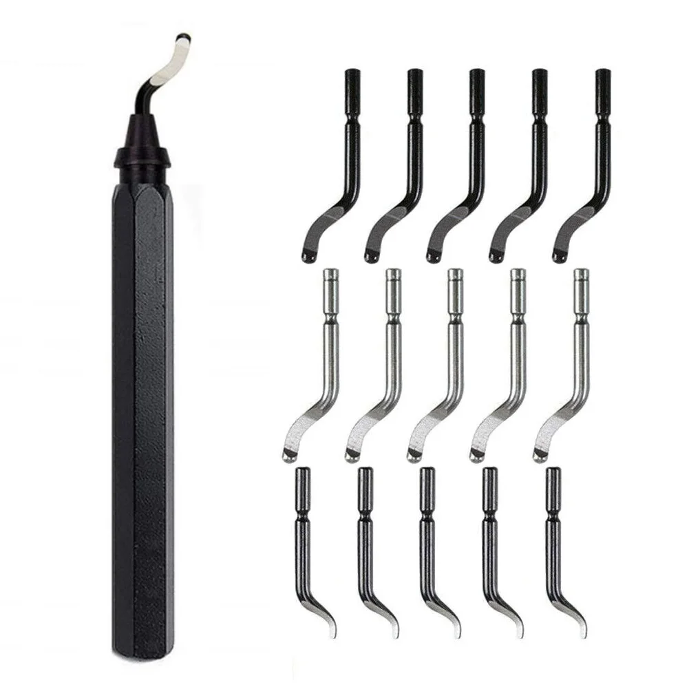 

Handle Burr Metal Repair Deburring Tool Kit Handle With 15 Extra High Speed Steel Blades Rotary Deburr Blades Burr Scraper Tools