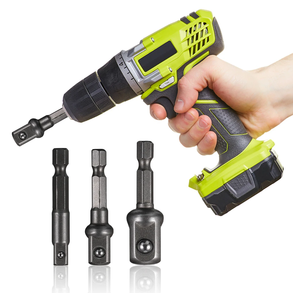 

Набор из 3 переходников для дрели с шестигранным хвостовиком 1 4 3 8 1 2, профессиональная Бытовая замена, случайный цвет, как показано на рисунк...