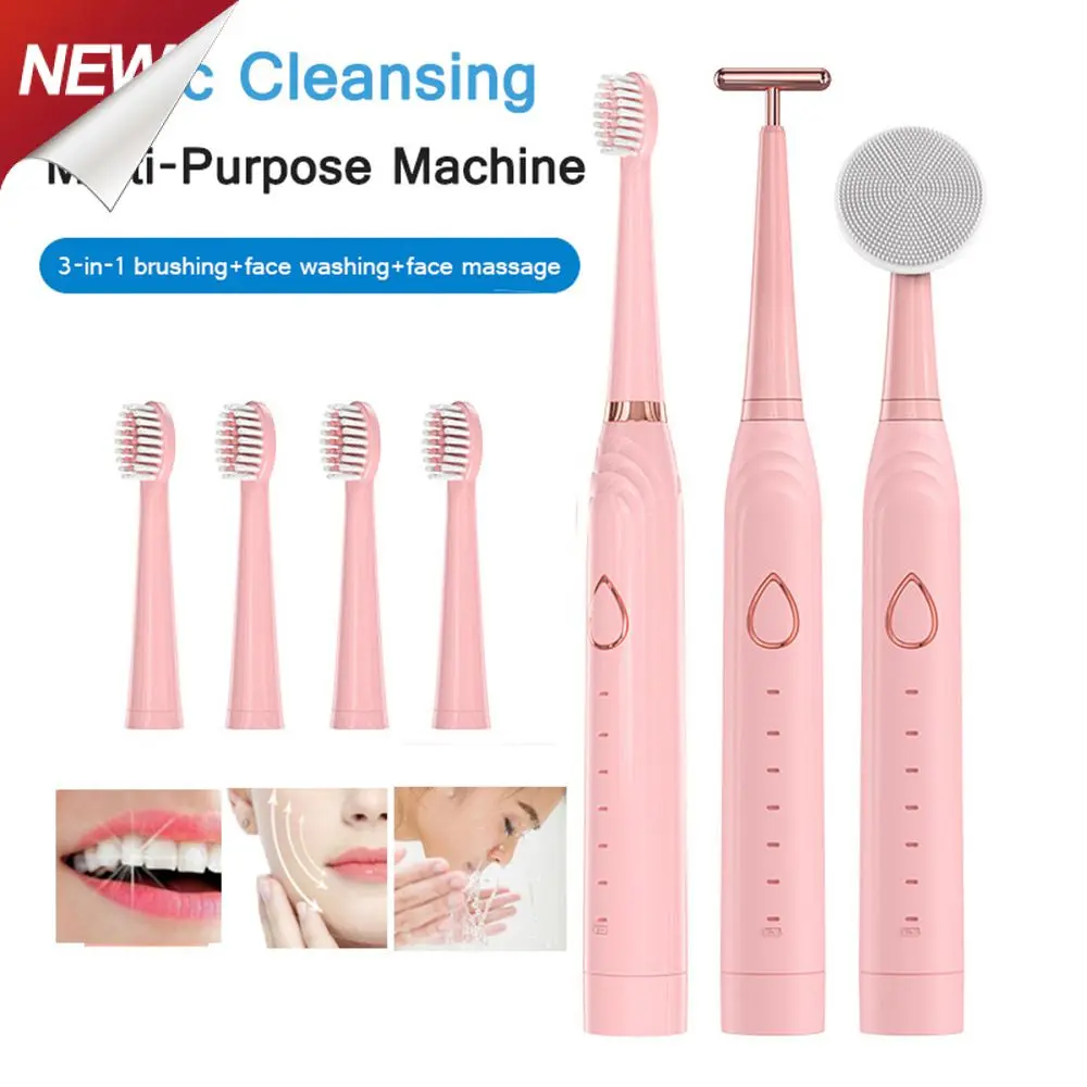 

Электрическая зубная щетка с зарядкой через Usb, 4 запасных насадки