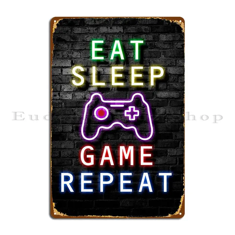 

Пишите спящий игровой повторный металлический знак кинотеатр пользовательский Декор стены роспись оловянный знак плакат