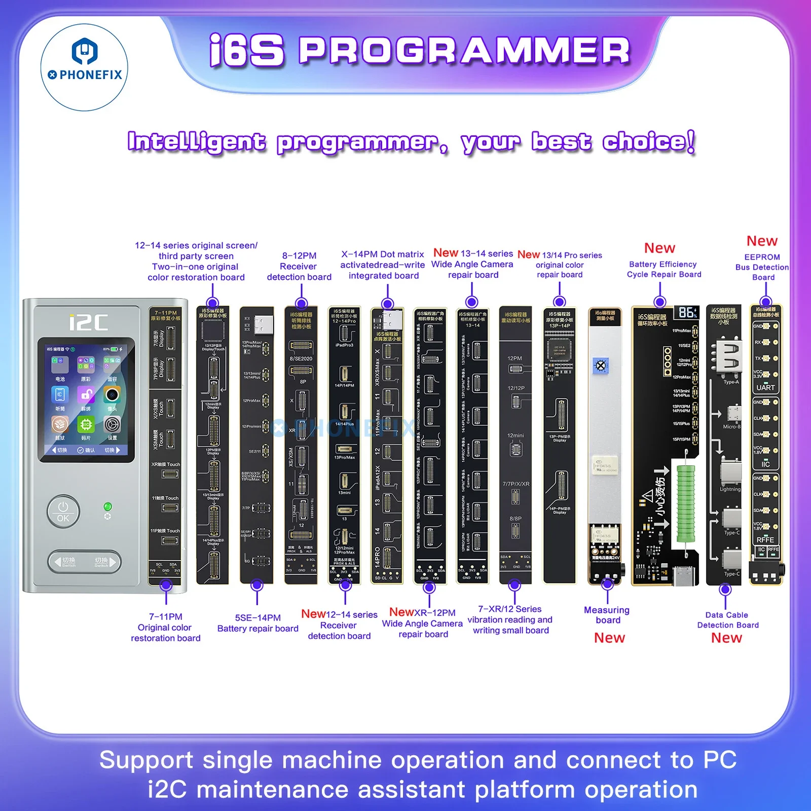 JCID i2C i6S как V1S JC V1SE для IPHONE 6-15PM True Tone сканер отпечатка пальца точечный проектор