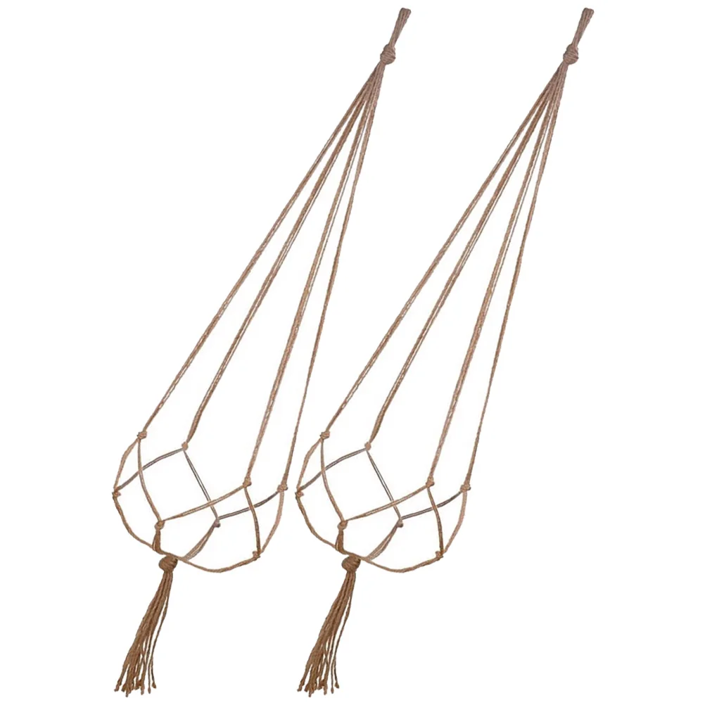 

2 PCS Wall Mount Clothing Rack Jute Hangers Indoor/outdoor Hanging Basket