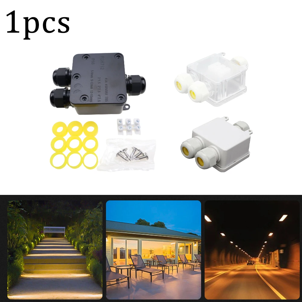 

3-Way Outdoor Waterproof Wire Connector Cable Protector Junction Plastic Box For Electrical Installation Wiring Wall Garden