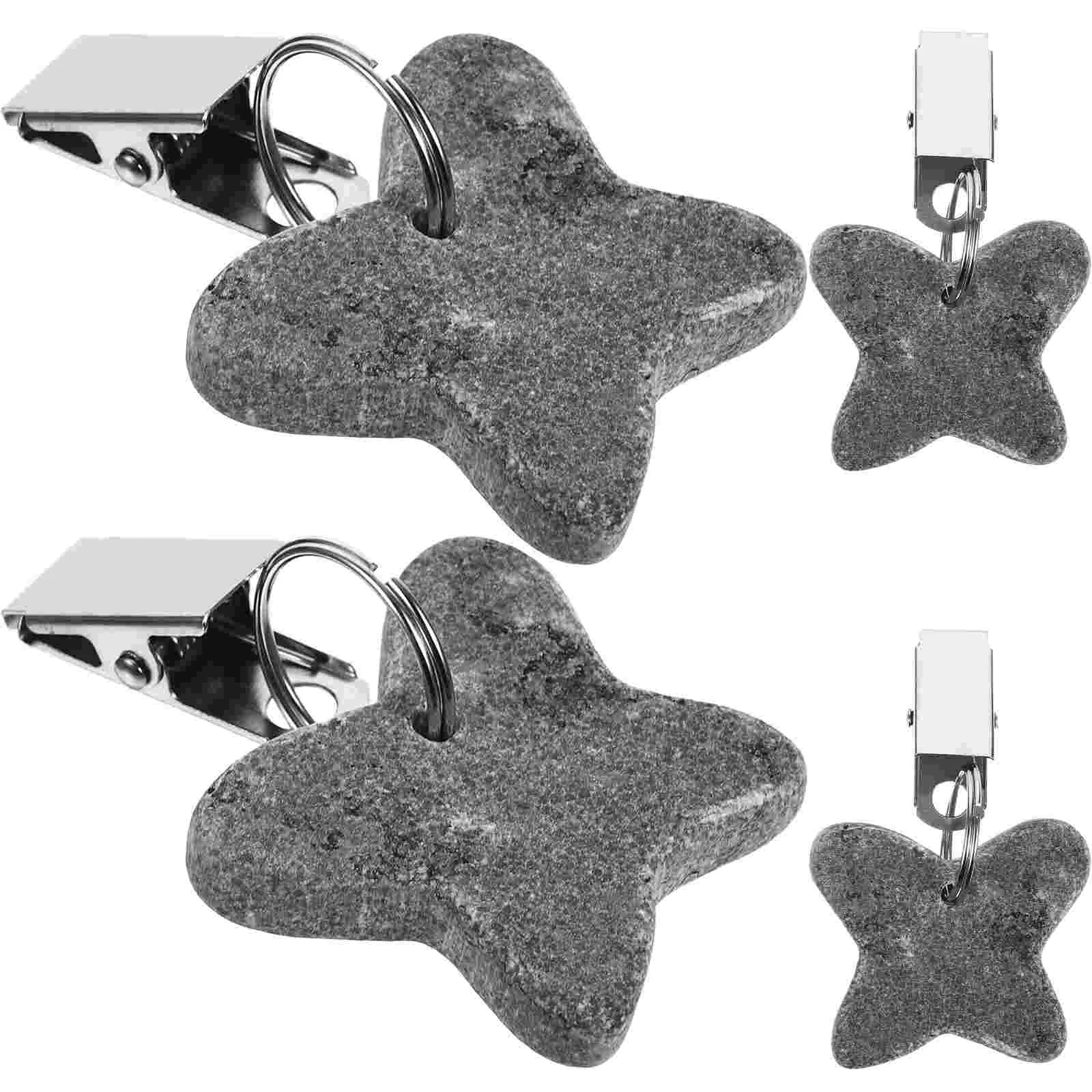 

4 Pcs Black Tablecloths Replaceable Clips Decorative Cover Camping Outdoor Weights Delicate Compact Picnic