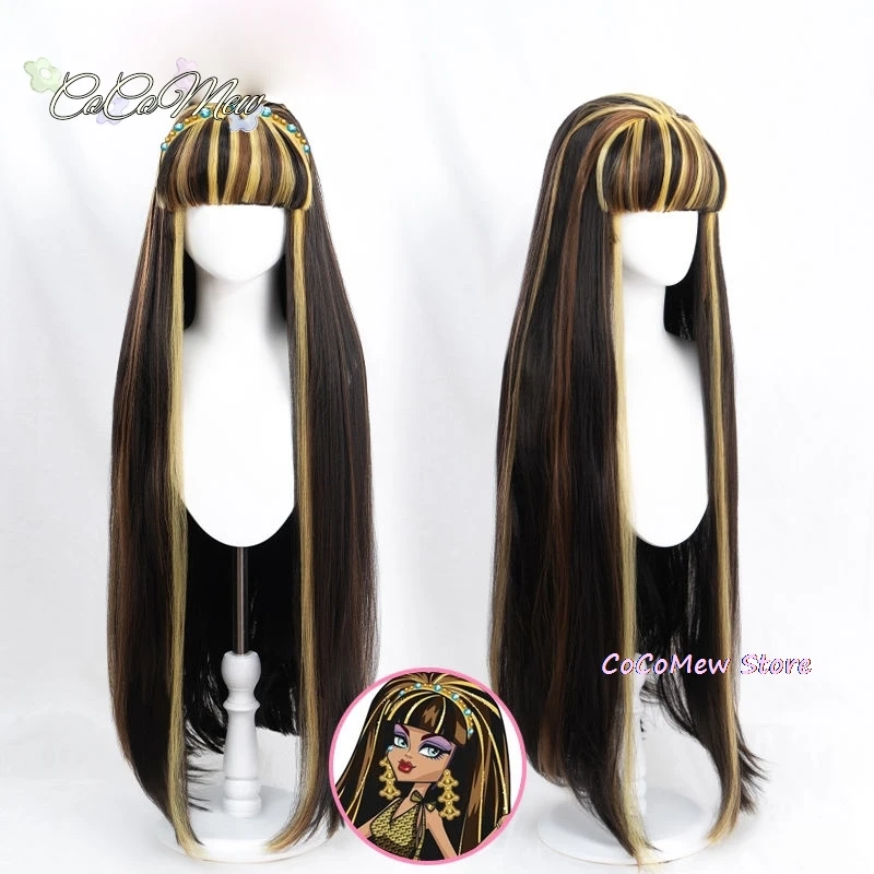 Game Cleo de Nile Wig Anime Monster High Cosplay Cute Hair Heat Resistant Synthetic Women Long