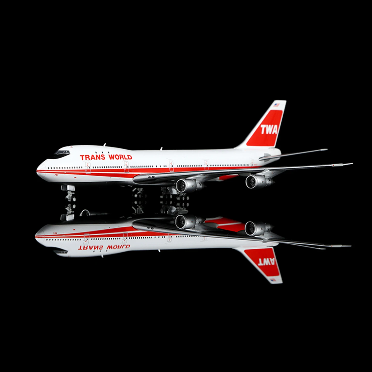Фото Коллекционная модель самолета B551704P из сплава, подарок, HX Models 1:400, Boeing B747-100 Trans World Airlines, литая под давлением модель самолета N93107 №5